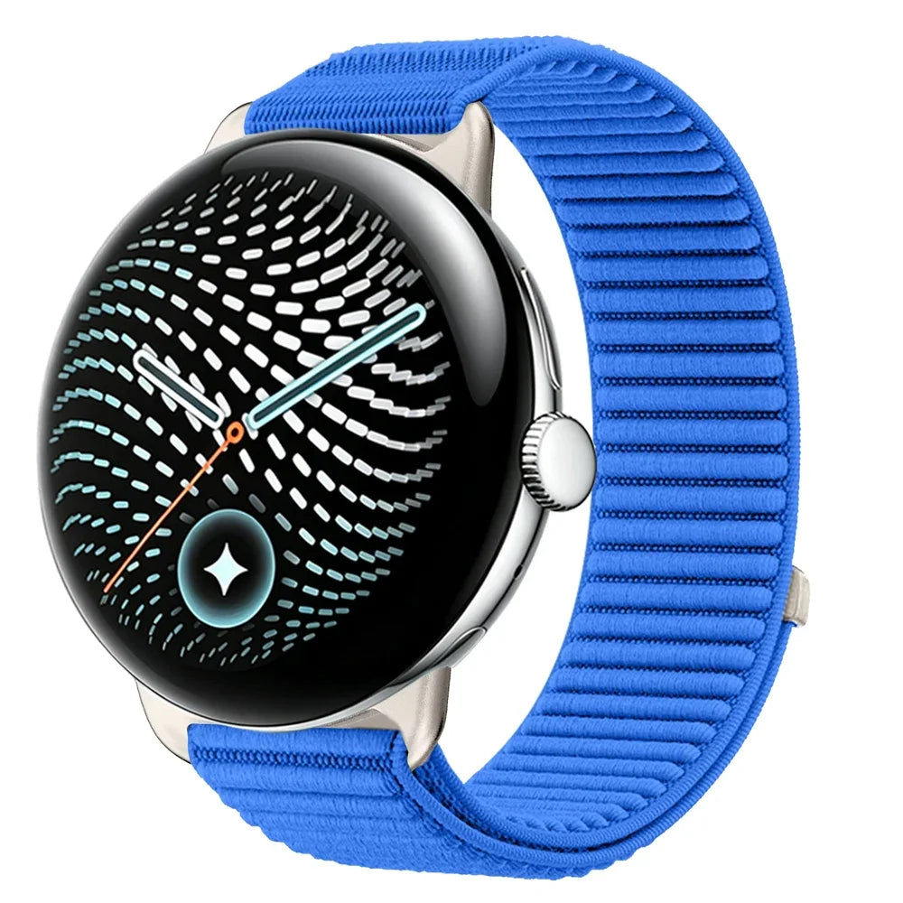 Elastic Nylon Watch Band with Velcro Adjustment Strap for Google Pixel Watch 4