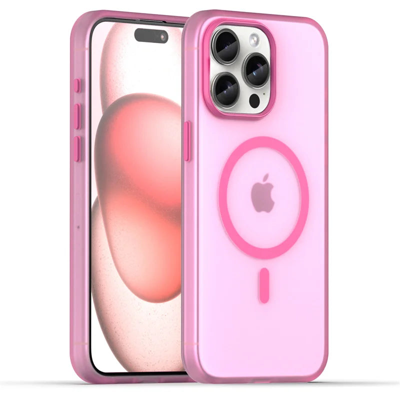 Shockproof Translucent Matte MagSafe Case for iPhone 16 Series