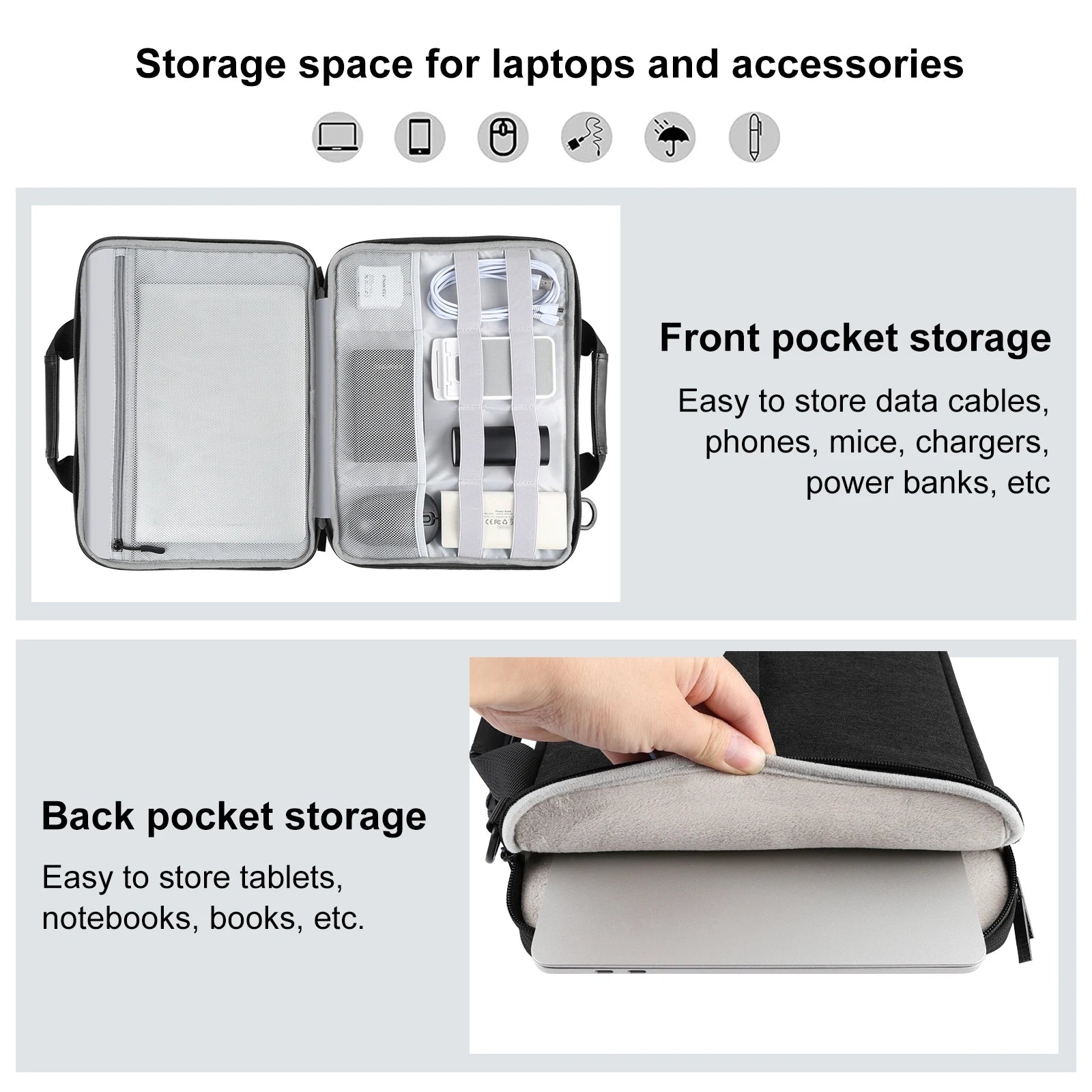 Convertible Laptop Briefcase with Crossbody Strap