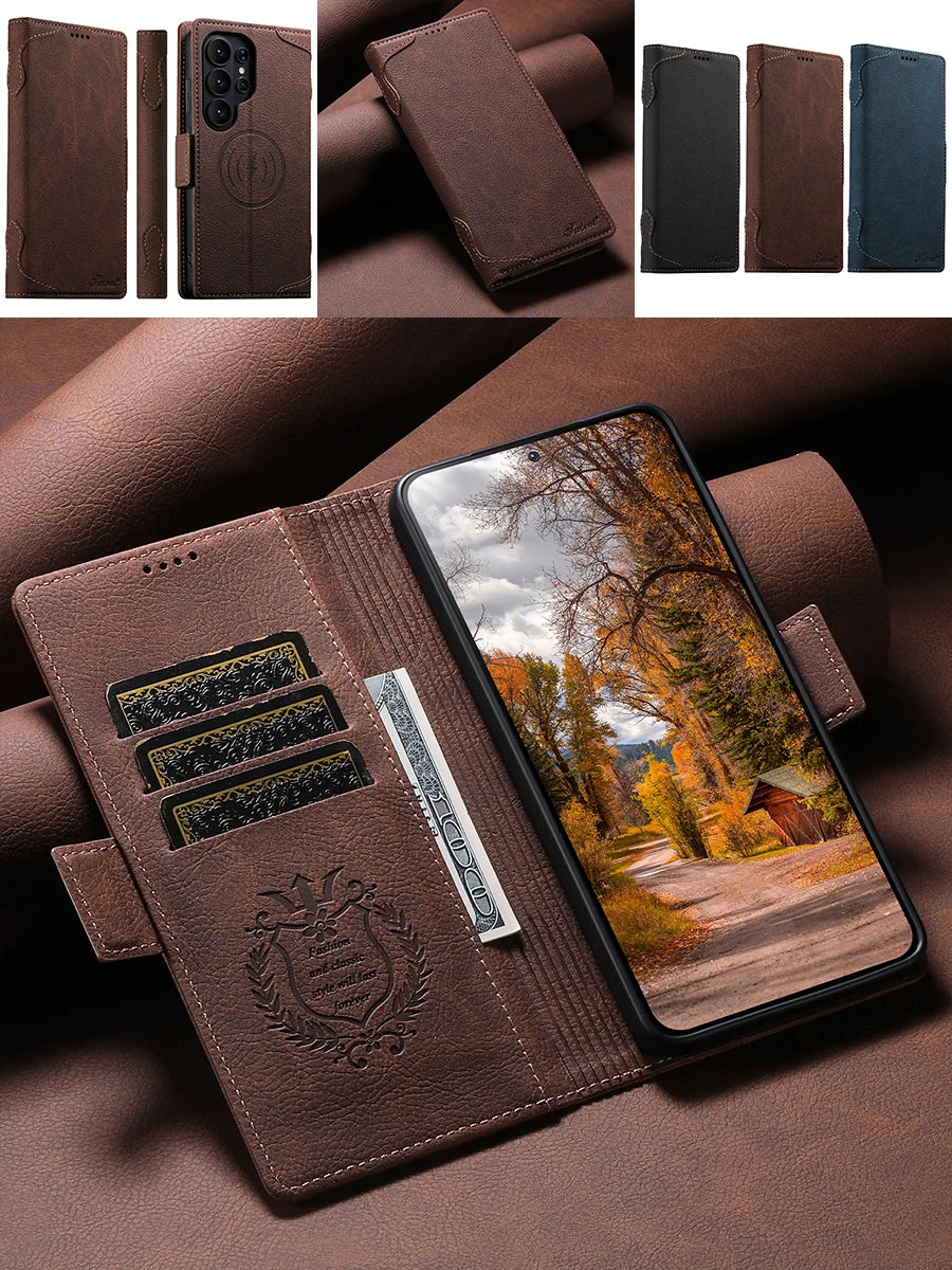 Lychee Grain Leather Case with Stand for Samsung Galaxy S26 Ultra