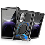 Shockproof Aluminum Bumper Case with 360° Rotating Ring Kickstand for Samsung Galaxy Z Fold 8