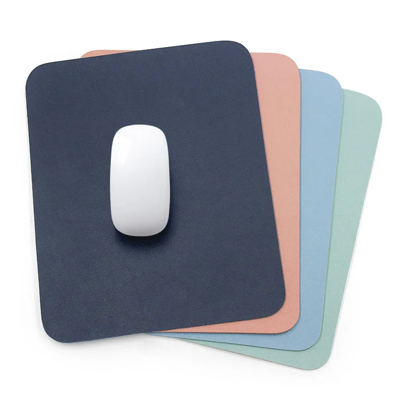 Premium Solid-Color Leather Mouse Pad