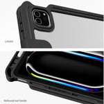 Folding Stand Case with Clear Back and Shoulder Strap for iPad Air M4