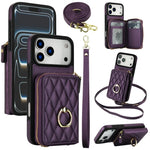 Leather Wallet Phone Case with Adjustable Lanyard for iPhone 17 Series