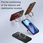 Shockproof MagSafe Leather Case with Stand for iPhone 17 Series