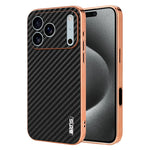 Electroplated Frame Carbon Fiber Style Case for iPhone 17 Series