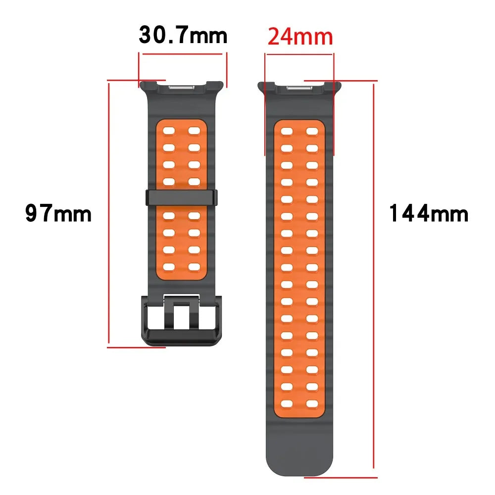 Perforated Silicone Watch Strap with Adjustable Fit for Samsung Galaxy Watch 9