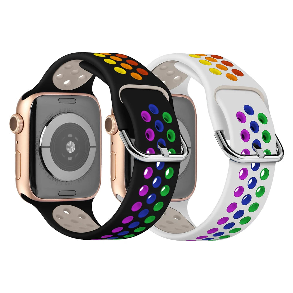 Breathable Silicone Sport Wrist Strap for Apple Watch