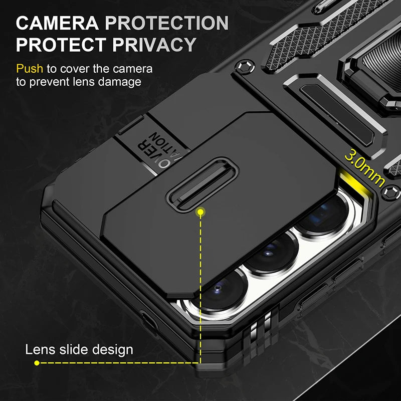 Armor Shockproof Magnetic Case with Sliding Camera Window for Samsung Galaxy S26 Series
