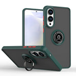 Shockproof Armor Matte Magnetic Case with Ring Stand for Samsung Galaxy S25 Edge