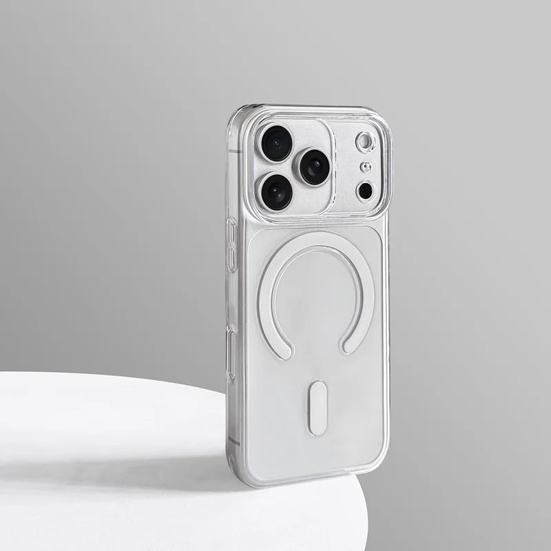 Ultra-Thin Transparent MagSafe Case with Enclosed Camera Button for iPhone 17 Series