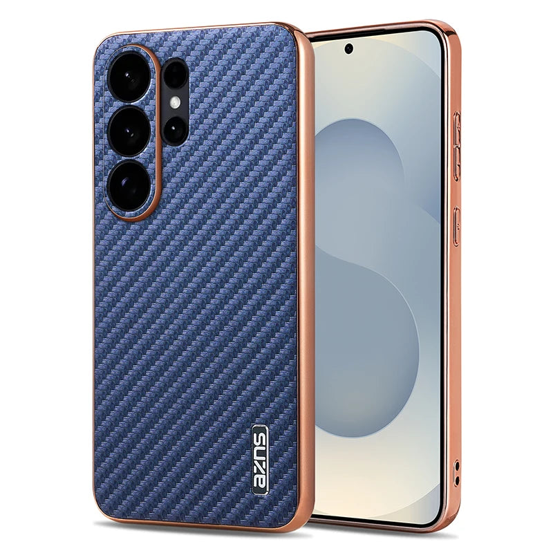 Carbon Fiber Pattern Skin-Feel Phone Case for Samsung Galaxy S25 Series