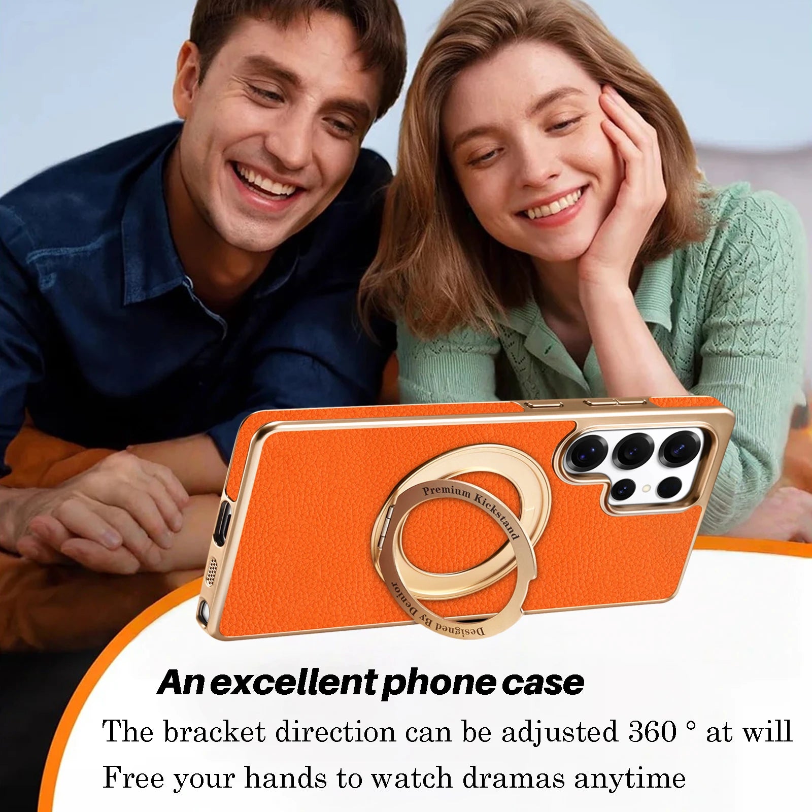 Lychee Leather Magnetic Case with 360° Stand for Samsung Galaxy S24 Ultra