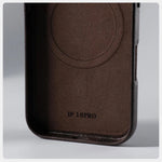 Business Retro PU Leather MagSafe Shockproof Case for iPhone 16 Series