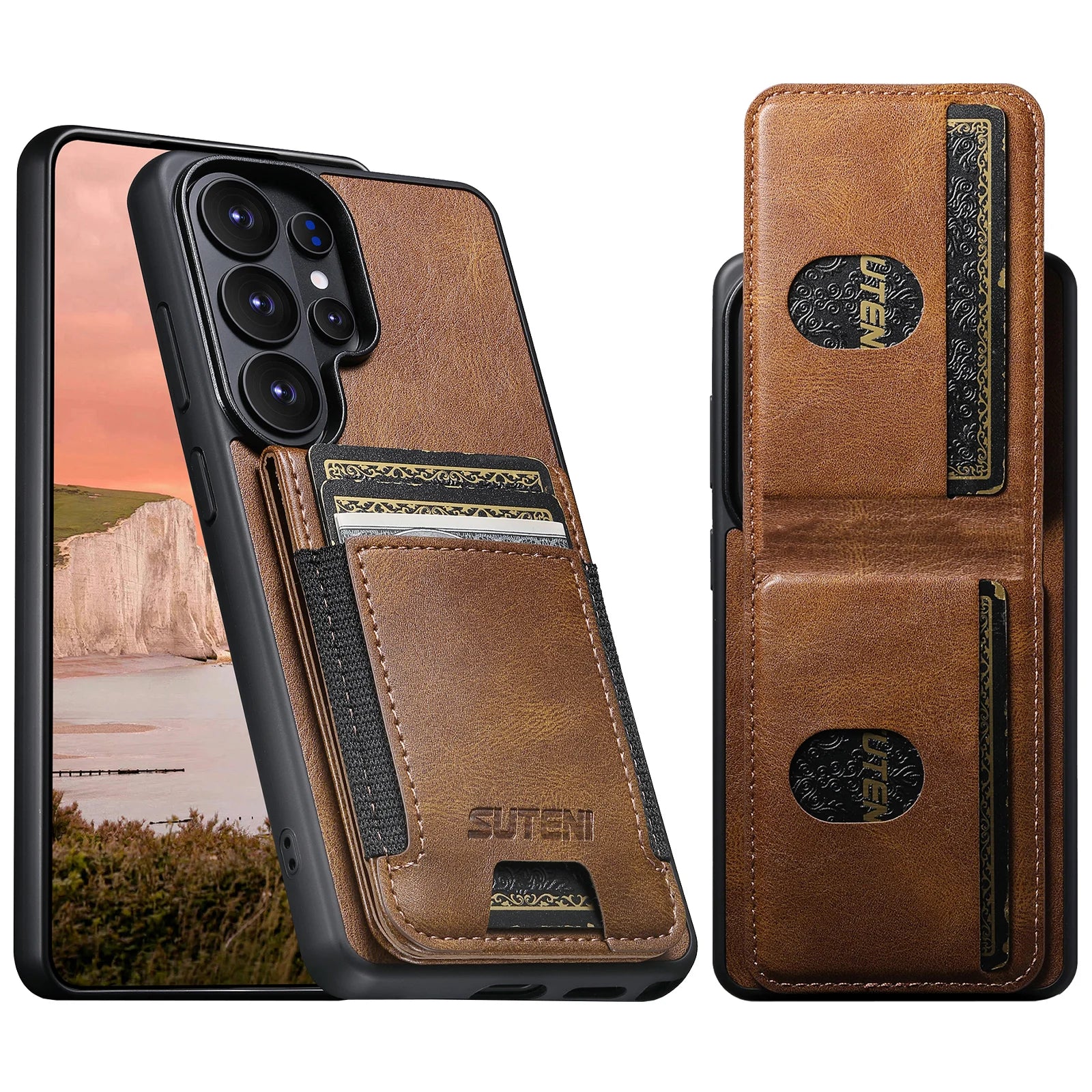 Samsung Galaxy S26 Ultra Leather Wallet Case with Vertical Card Slots