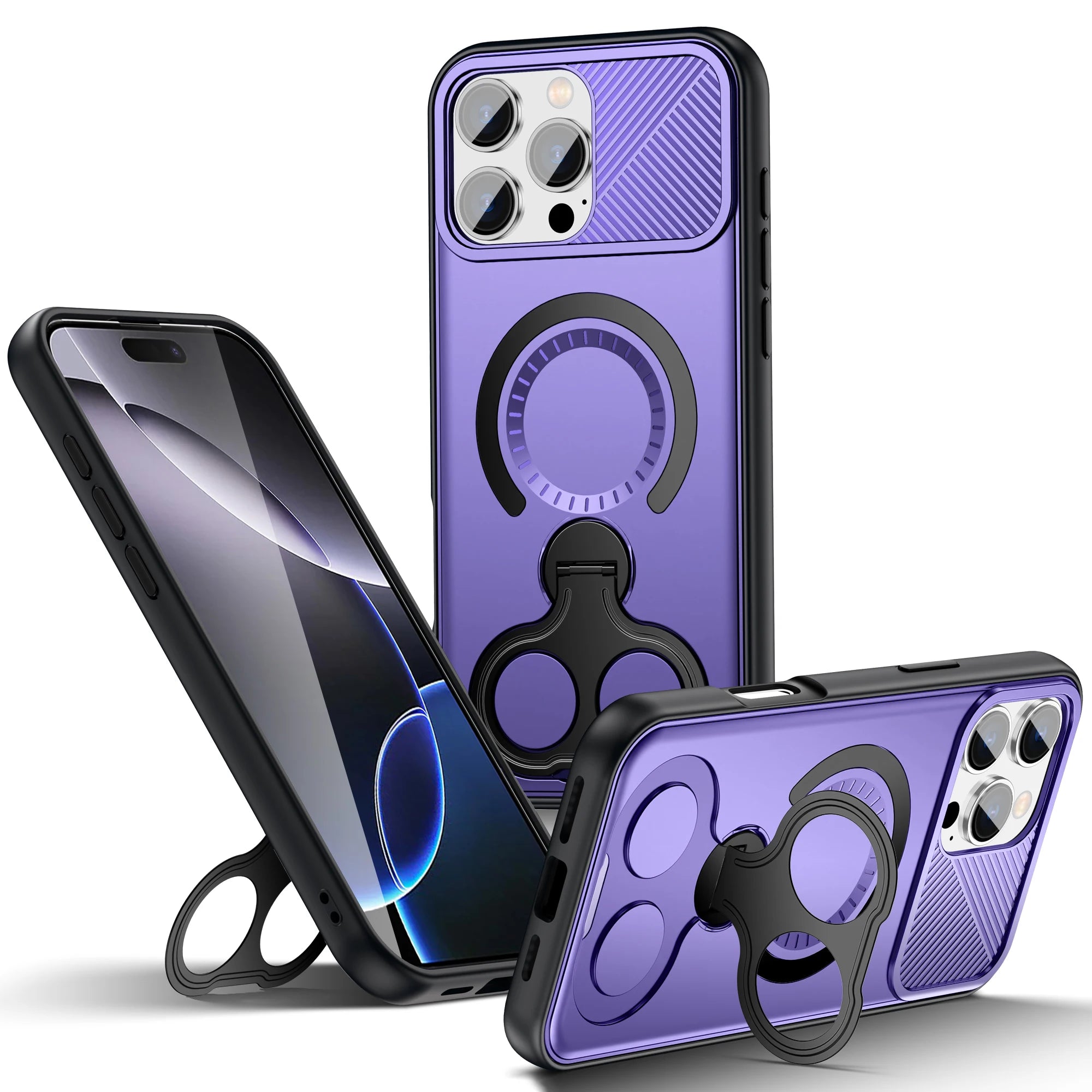 Heavy Duty MagSafe Case with Rotating Stand for iPhone 15 Series