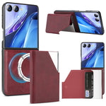 Textured Leather 8-Card Magnetic Wallet with Integrated Folding Stand for Samsung Galaxy Z Flip 8