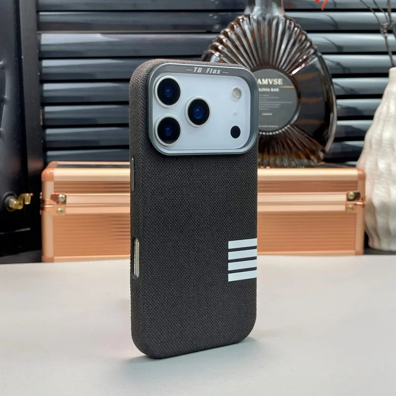 Premium Flax Fabric Magsafe Case for iPhone 17 Series