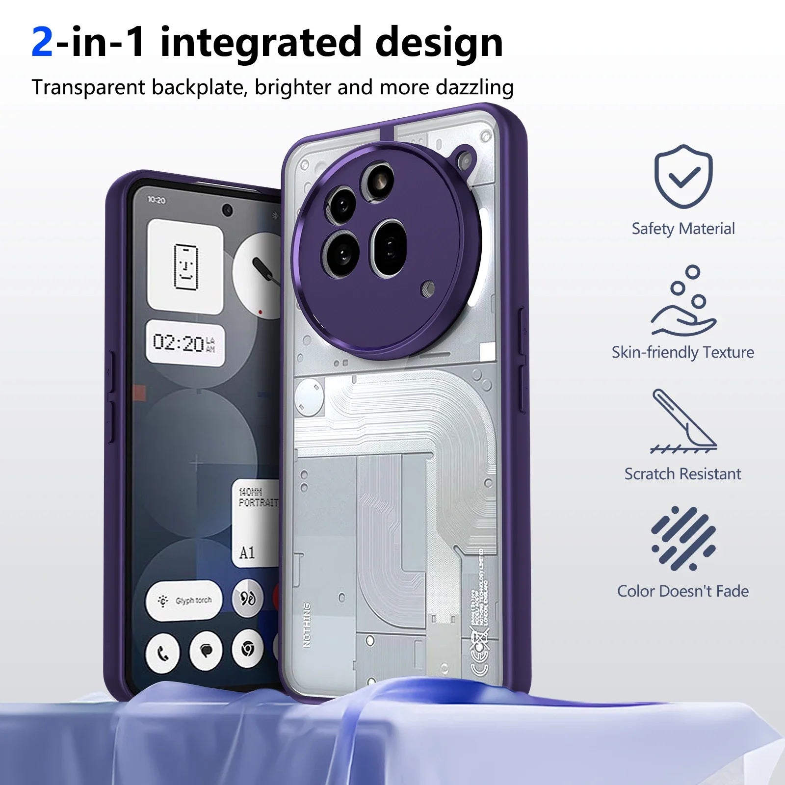 Slim TPU Protective Case with Hard Back & Camera Guard for Nothing Phone 3a / 3a Pro