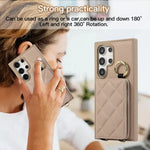 Plaid Pattern Leather Crossbody Wallet Case for Samsung Galaxy S25 Series