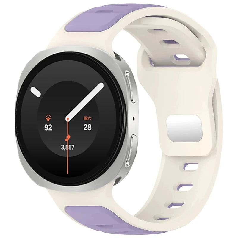 Dual-Color Perforated Sport Watch Band with Quick-Release Lugs for Samsung Galaxy Watch 9