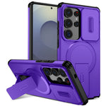 Rugged Armor Magnetic Case with Sliding Privacy Lens Shield for Samsung Galaxy S26 Series