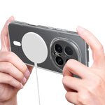 Transparent Shockproof Magnetic Case with Built-In Ring Mount for Honor Magic8 Pro