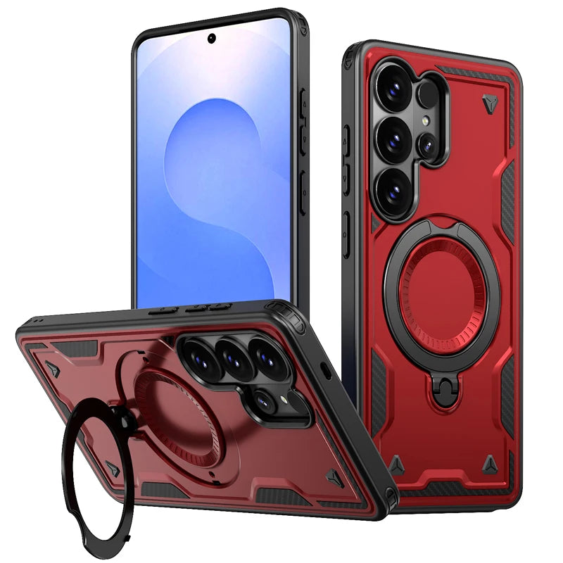 Samsung Galaxy S26 Series Military Drop-Proof Case with 360° Ring Stand