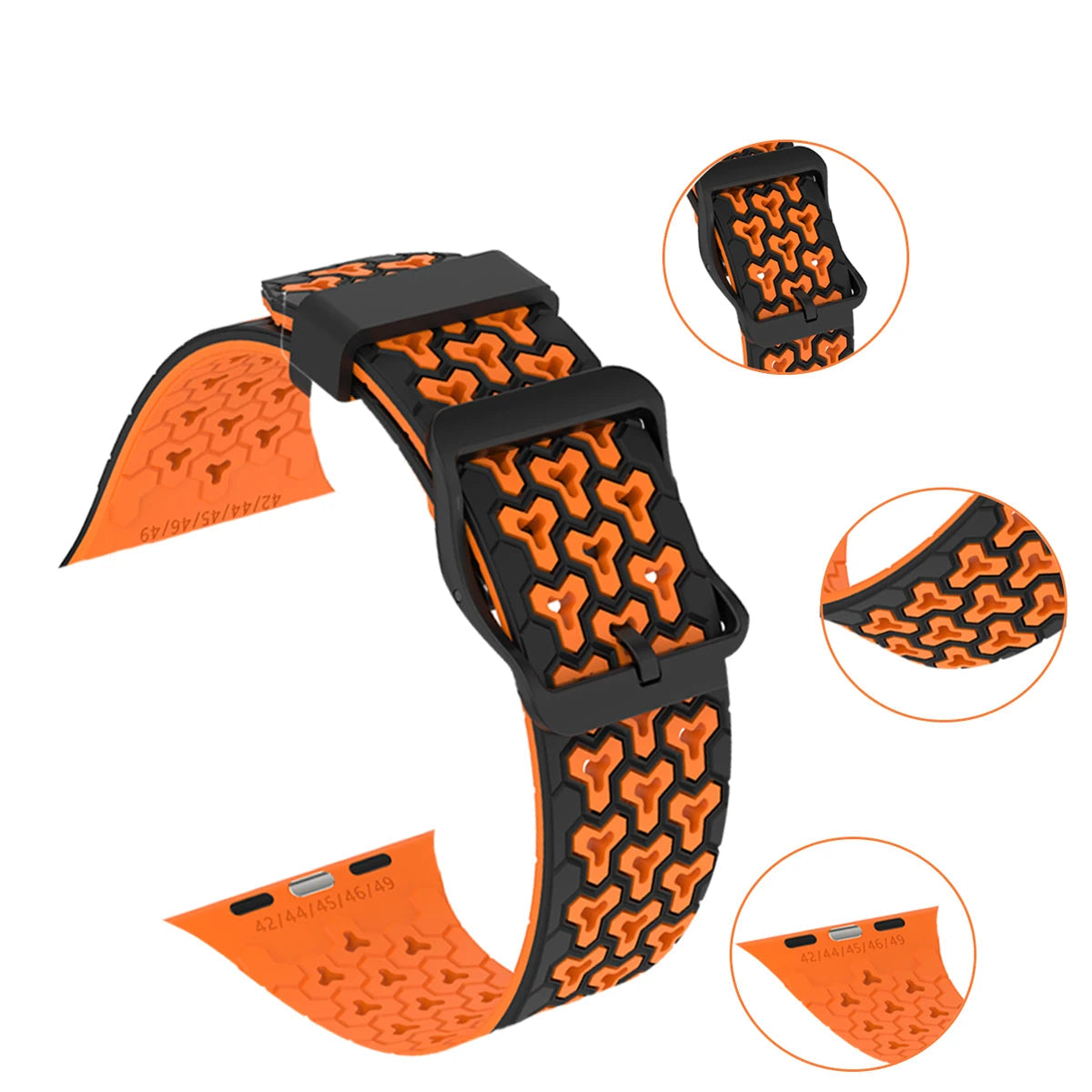Two-Tone Silicone Band with Pin-and-Tuck Buckle for Apple Watch