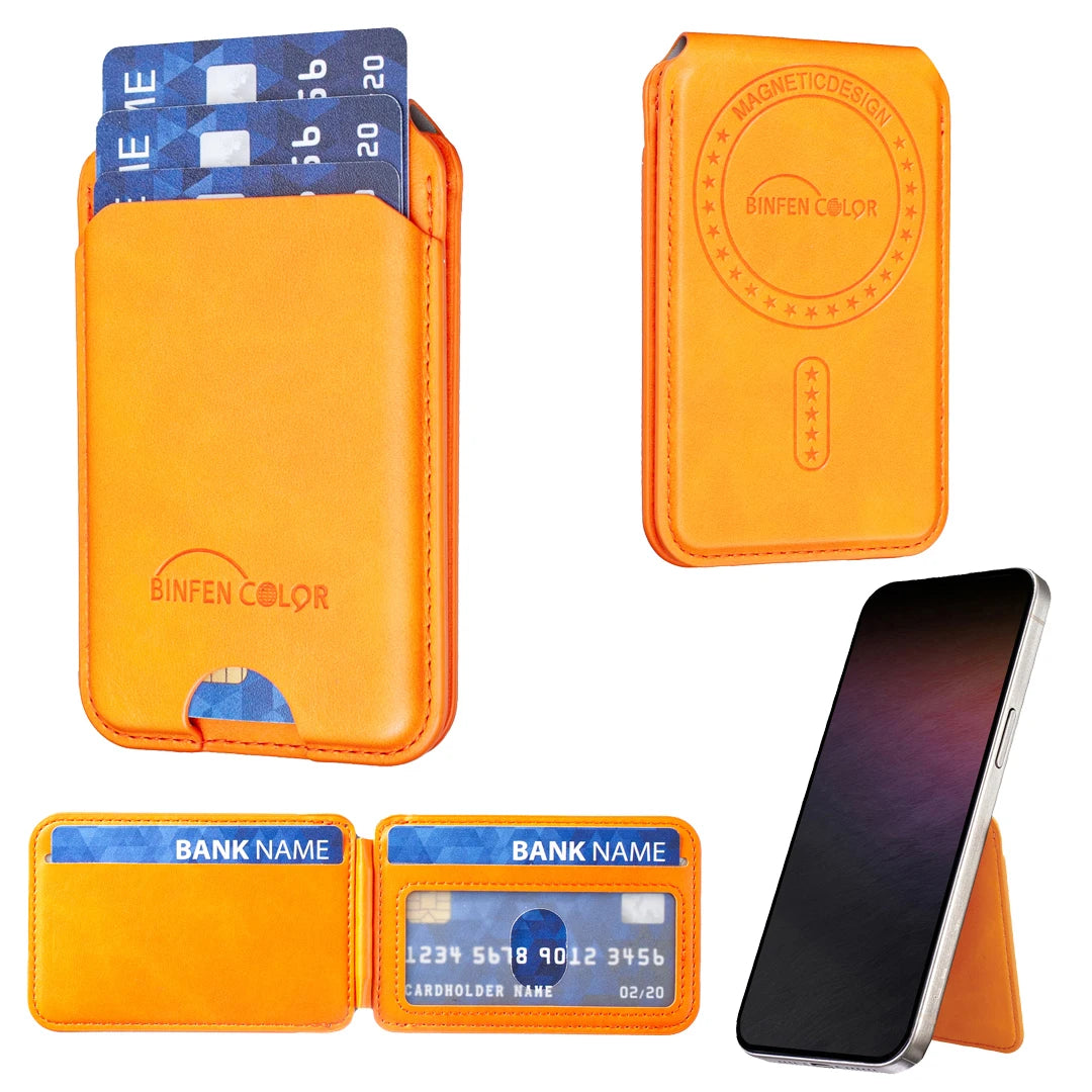 Magnetic Leather Stand Card Holder for iPhone
