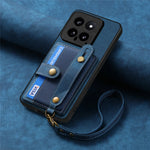 Wristband Leather Wallet Case with Card Slot and Strap Pocket Bag for Xiaomi Redmi Note 13 Series