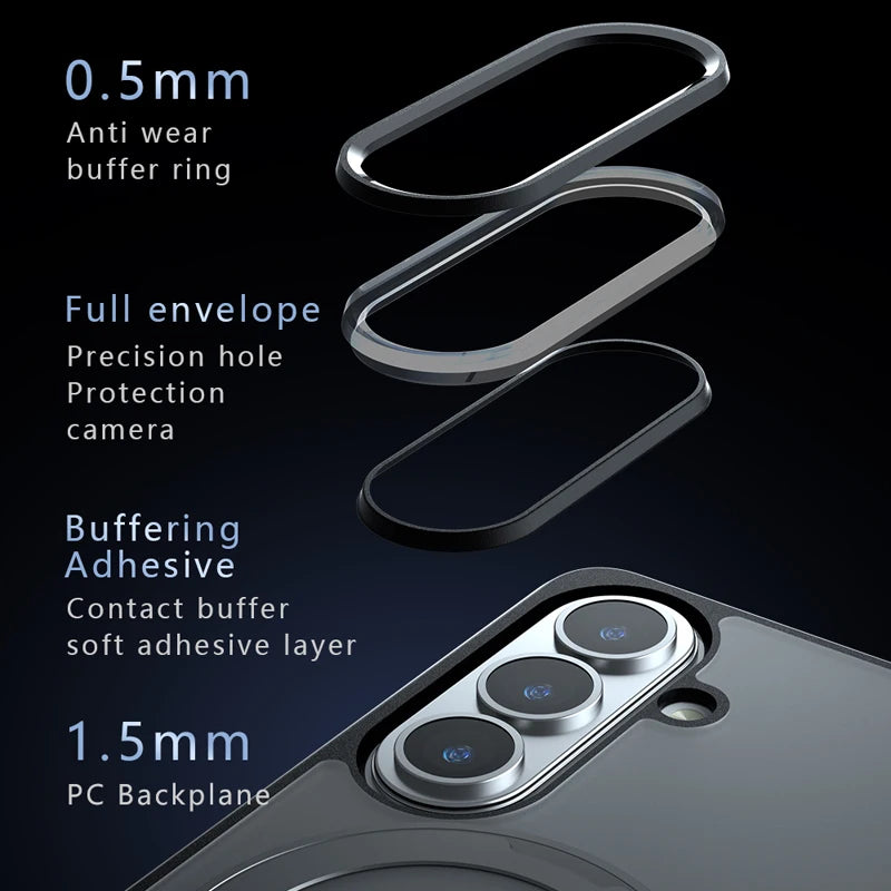 Shockproof Matte Magnetic Case with Ring Holder for Samsung Galaxy S26 Series