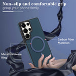 Ultra-Thin Luxury Magnetic Case for Samsung Galaxy S26 with Carbon Fiber & Leather Design