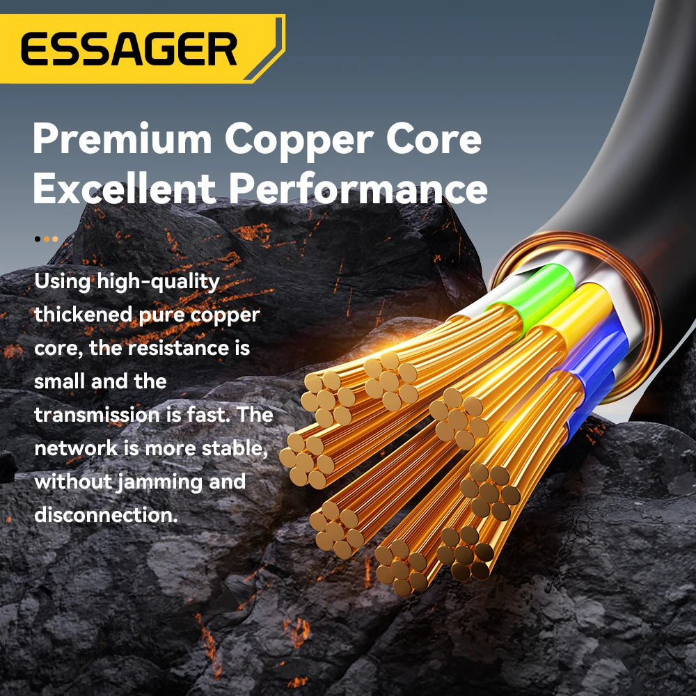Essager 40Gbps CAT8 Braided Ethernet Cable