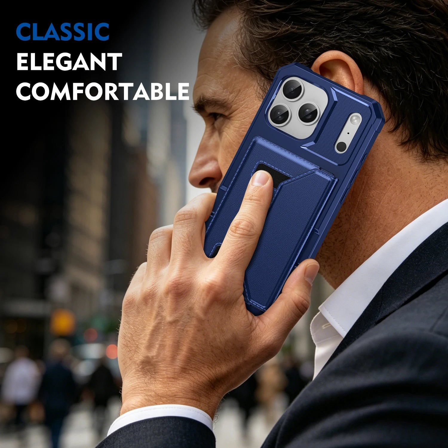Shockproof Leather Phone Case with Card Storage for iPhone 17 Series