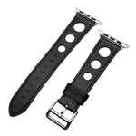 Perforated Leather Band with Pin-and-Tuck Closure for Apple Watch