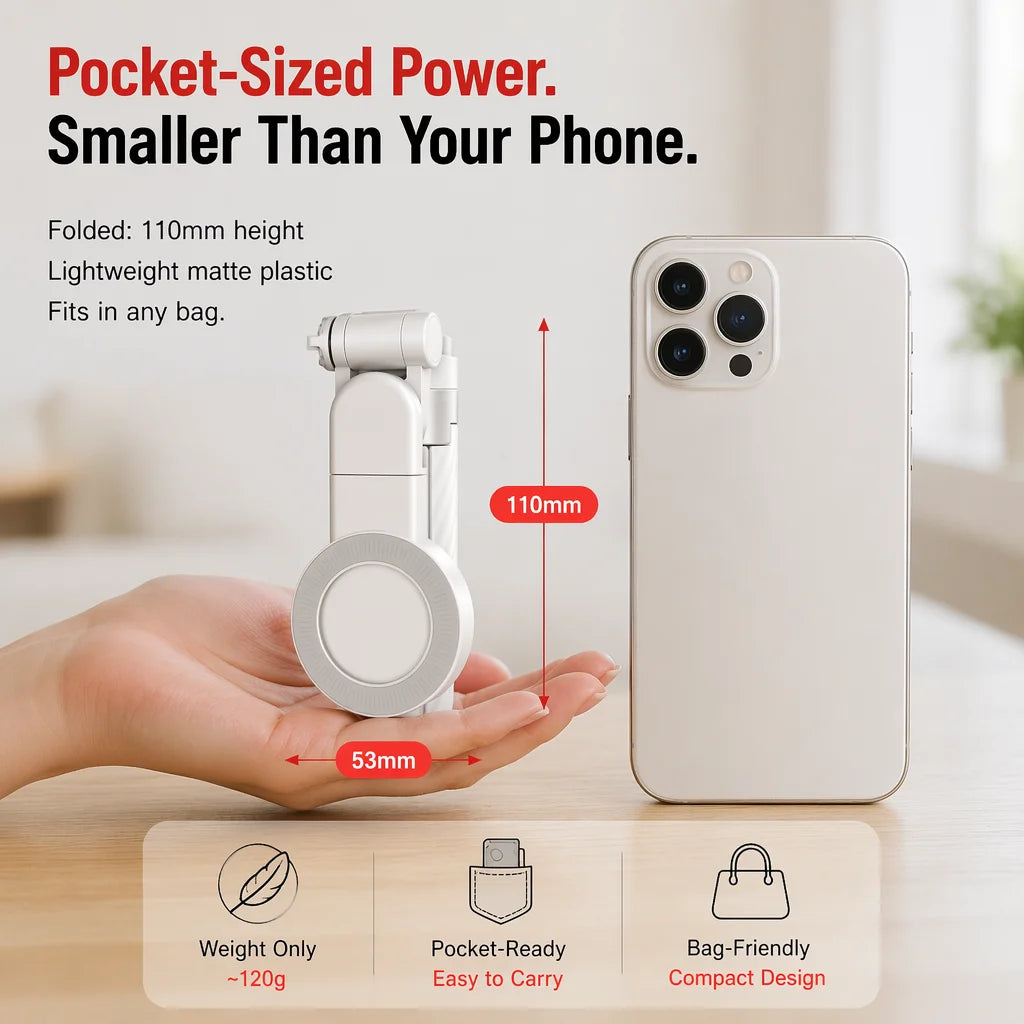 Pocket Dual-Sided Magnetic Selfie Stick Tripod