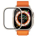 Tempered Glass Screen Protector with Metal Bumper and Aluminum Alloy Bezel for Apple Watch Ultra