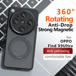 OPPO Find X9 Ultra Matte PC+TPU Shockproof Magnetic Case with Rotating Ring Holder