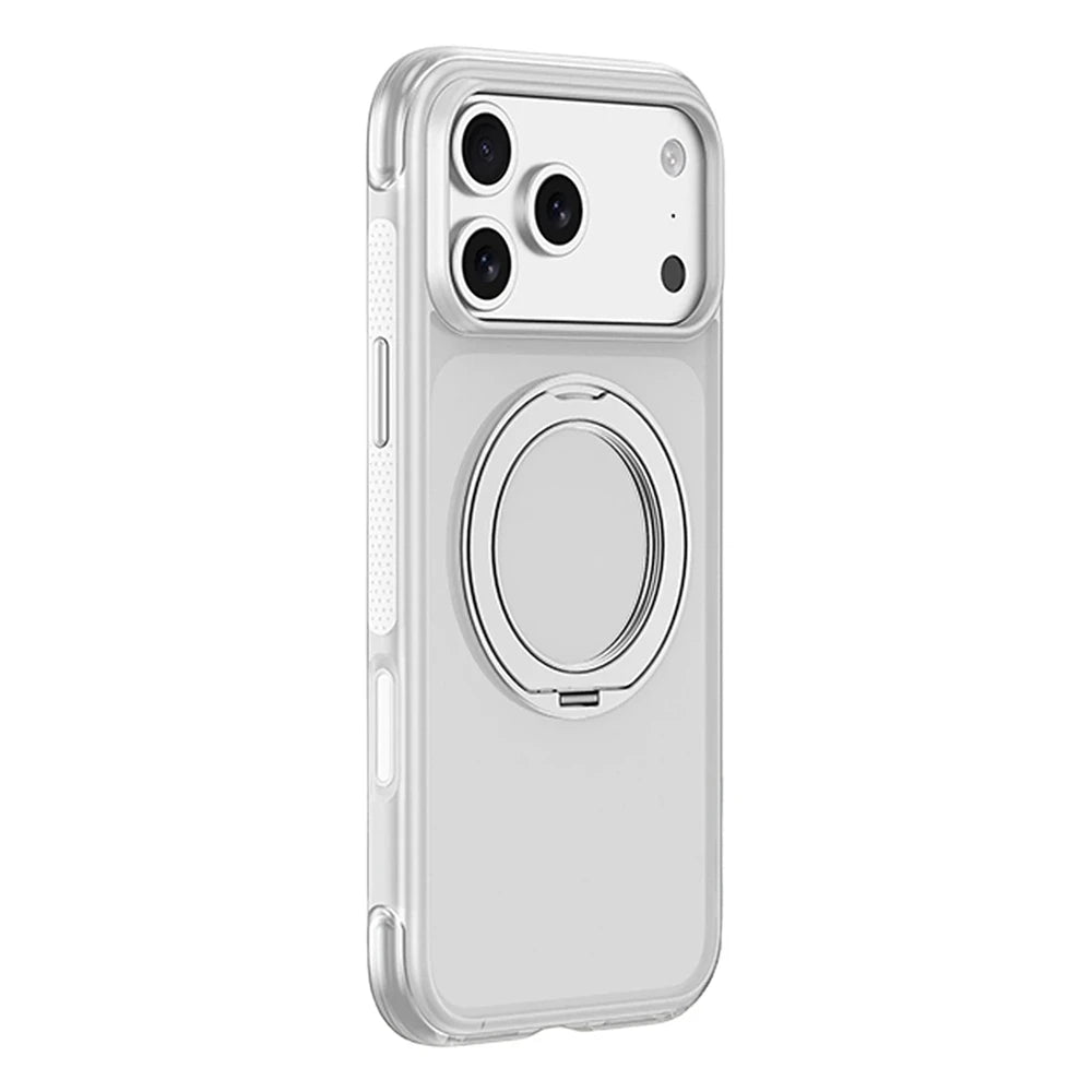 Matte Translucent Bumper Case with 360° Rotating MagSafe Ring Stand for iPhone 18 Series