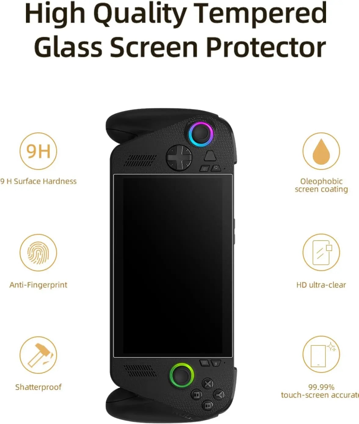 2-Pack HD Tempered Glass Screen Protector for Asus ROG Ally X Console