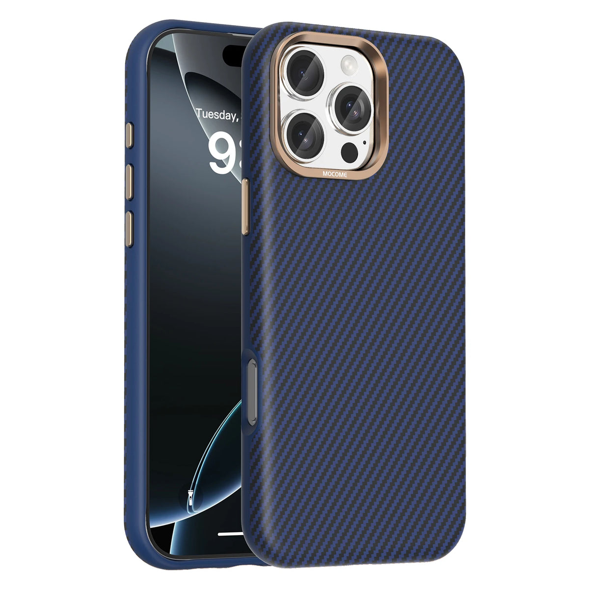 Business MagSafe Carbon Fiber Leather Case for iPhone 16 Series