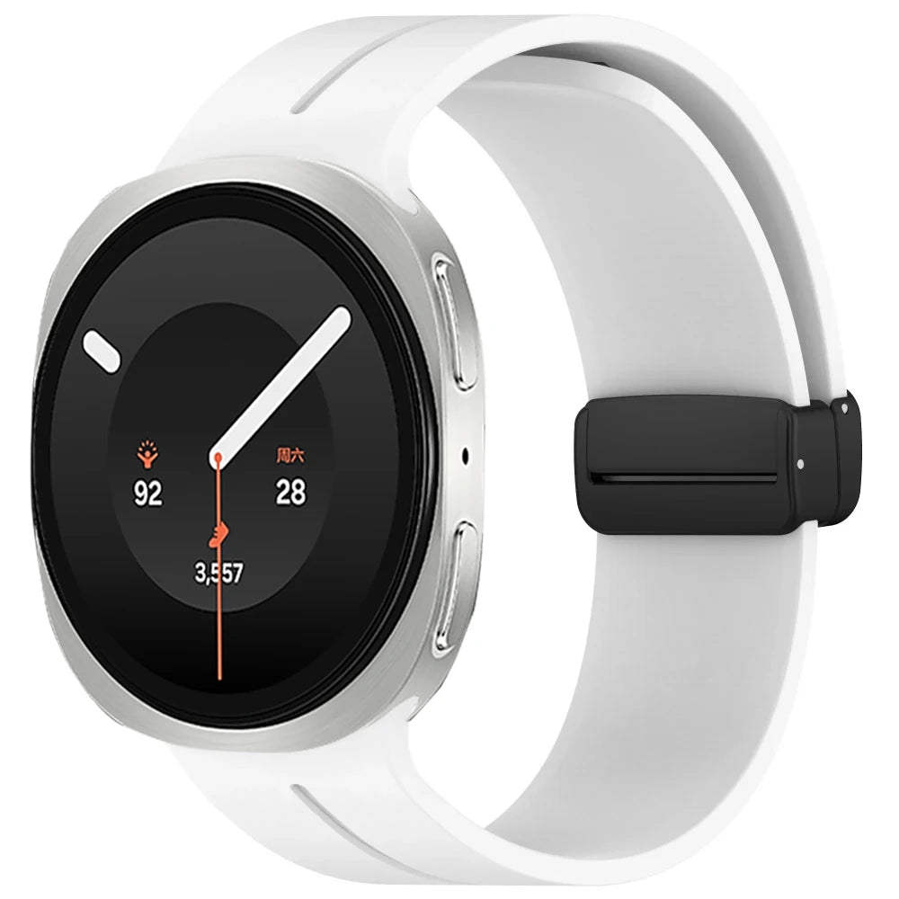 Silicone Smartwatch Band with Magnetic Snap Closure for Samsung Galaxy Watch 9