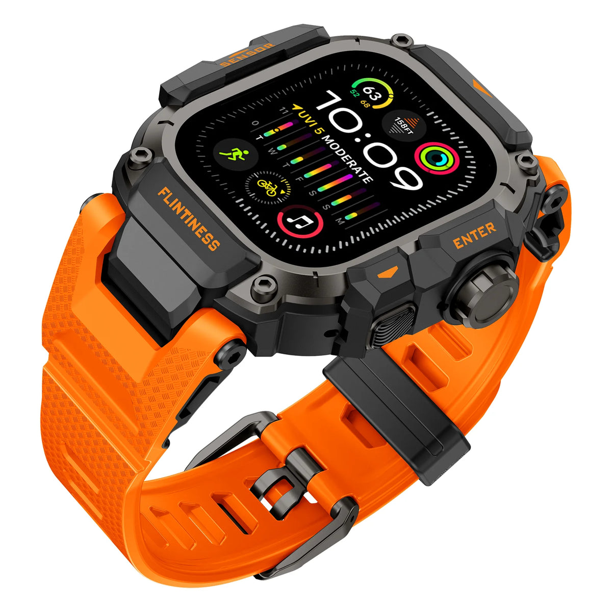 TPU Quick-Release Strap Case with Metal Bumper Protection for Apple Watch Ultra