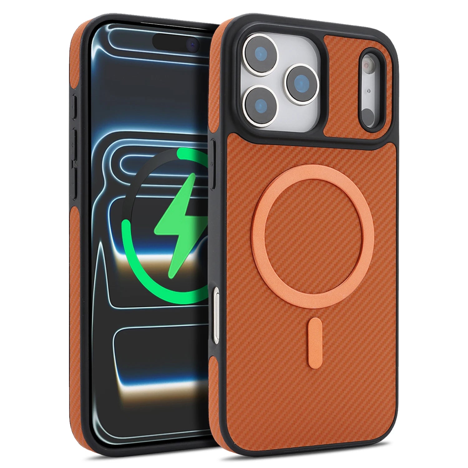 Carbon Fiber Texture Leather MagSafe Case for iPhone 17 Series