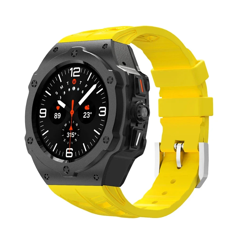 Metal Case + Fluororubber Strap Luxury Mod Kit for Samsung Galaxy Watch Ultra and Samsung Galaxy Watch Ultra (2025)