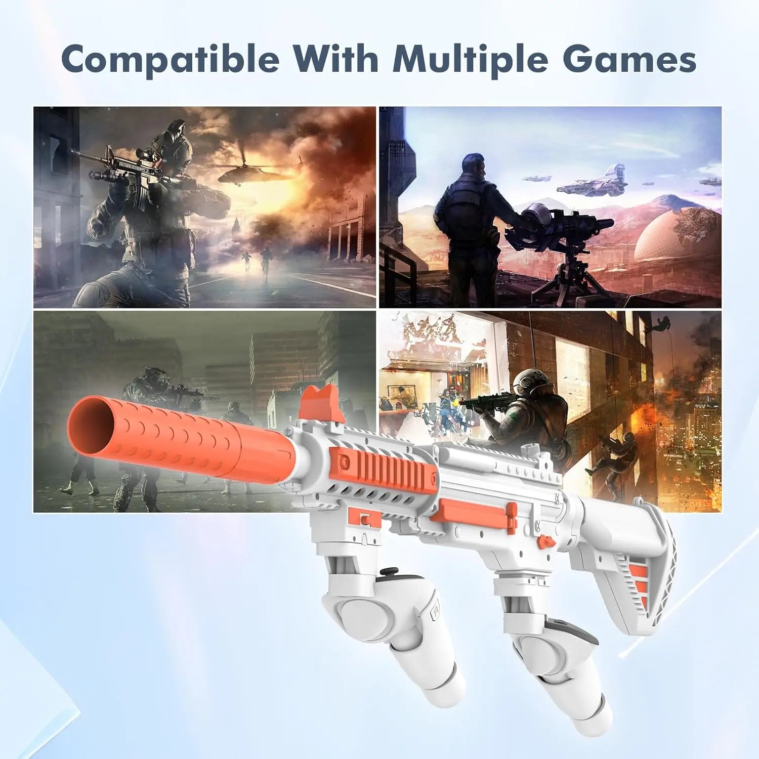 VR Rifle Gun Stock with Magnetic Mount for Meta Quest 3 & 3S