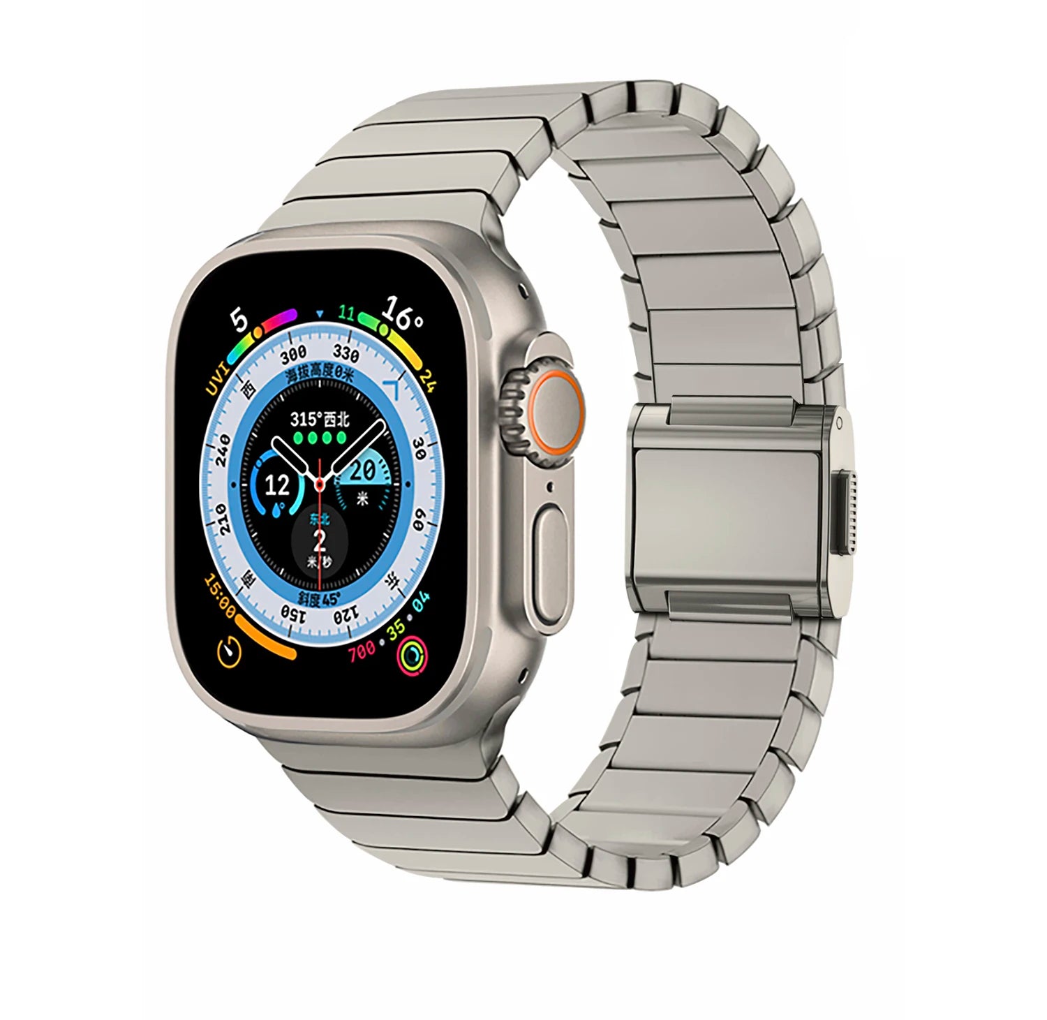 Durable Titanium Metal Band with Magnetic Buckle for Apple Watch