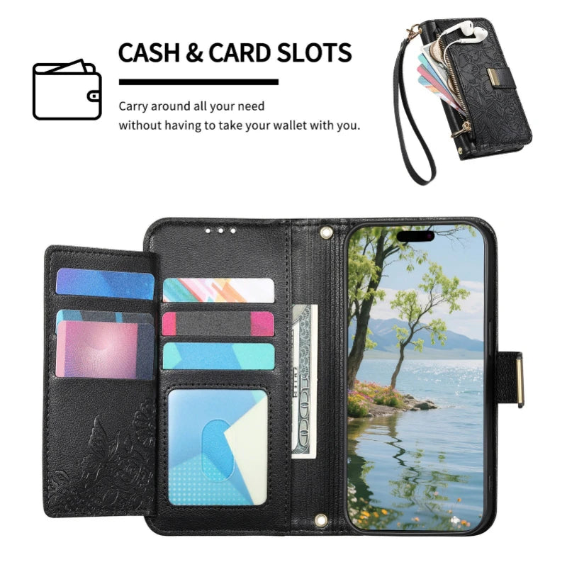 Crossbody Leather Wallet Case for Google Pixel 9 Series