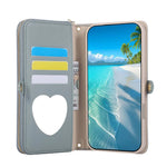 iPhone 15 Series Crossbody Wallet Case with Built-In Mirror and Kickstand